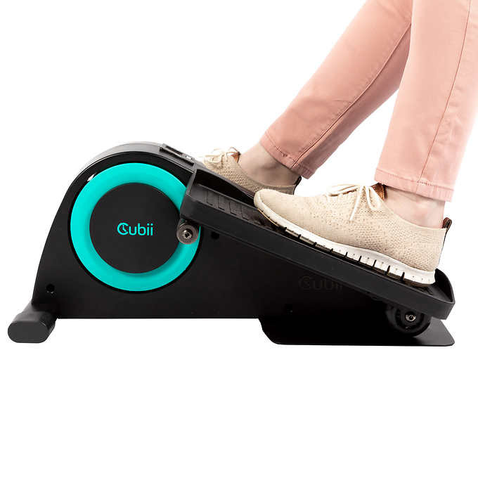 Cubii jr. compact seated elliptical with built-in display monitor and non-slip mat