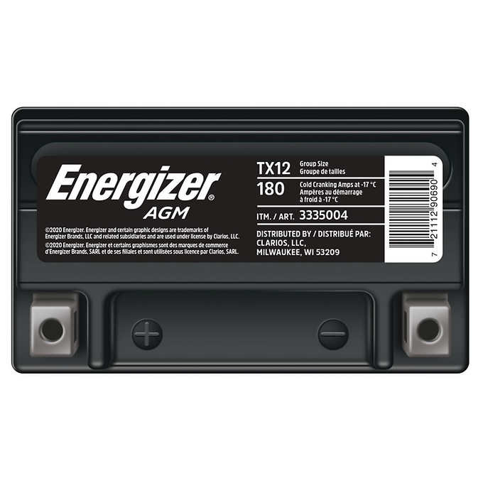 Energizer tx12 powersport battery