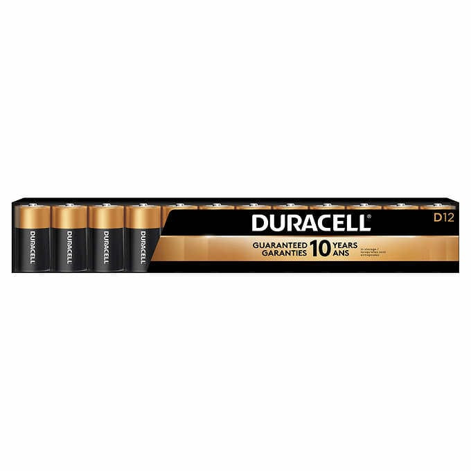 Duracell coppertop d batteries, 12-count