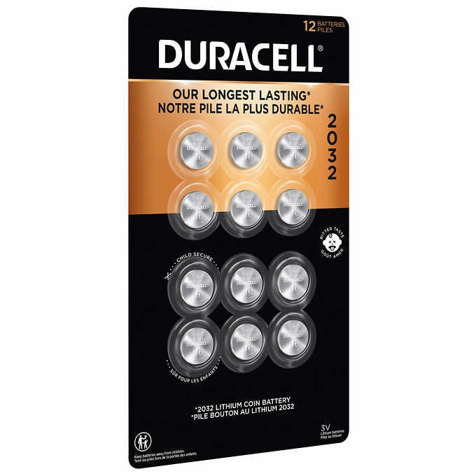 Duracell 2032 lithium battery, 12-ct