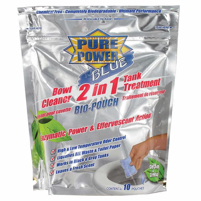 Valterra pure power blue 2-in-1 bowl cleaner and tank treatment drop-ins, 60-pack