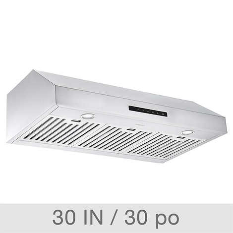 Ancona 650 cfm stainless-steel under-cabinet range hood with night light feature