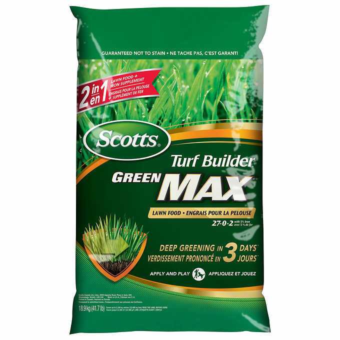 Scotts turf builder green max lawn food 27-0-2 18.9kg