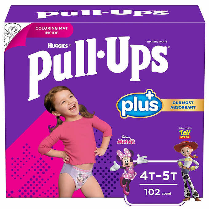 Huggies pull-ups plus training pants 4t to 5t girl, 102-pack