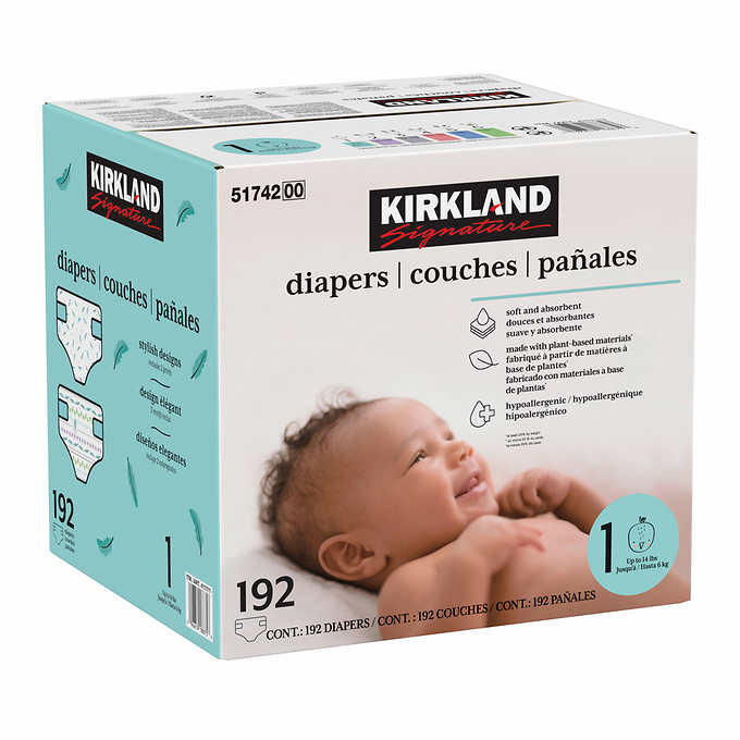Kirkland signature diapers size 1, 192-count