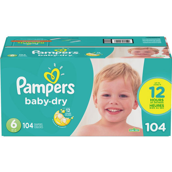 Pampersbaby dry diapers size 6 104 count