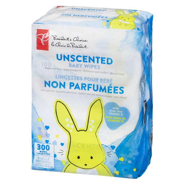 President's choiceunscented baby wipes