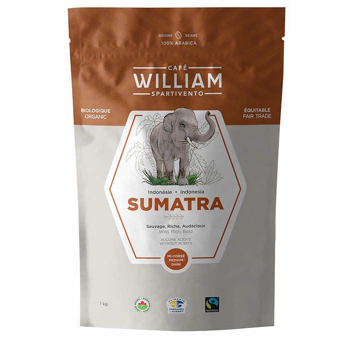 William spartivento organic sumatra coffee, 1 kg