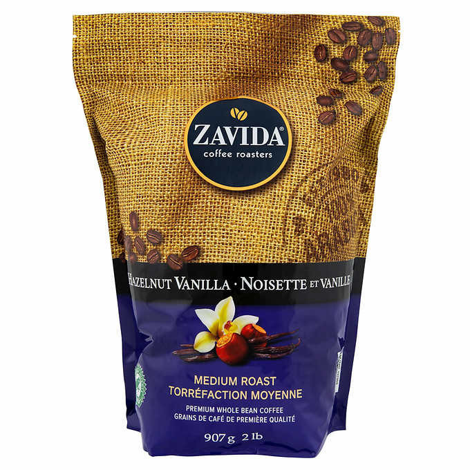 Zavida hazelnut vanillawhole bean coffee, 907 g
