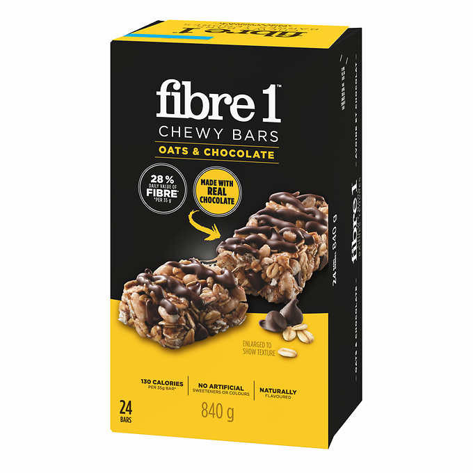 Fibre 1 oats & chocolate chewy bars, 24-count