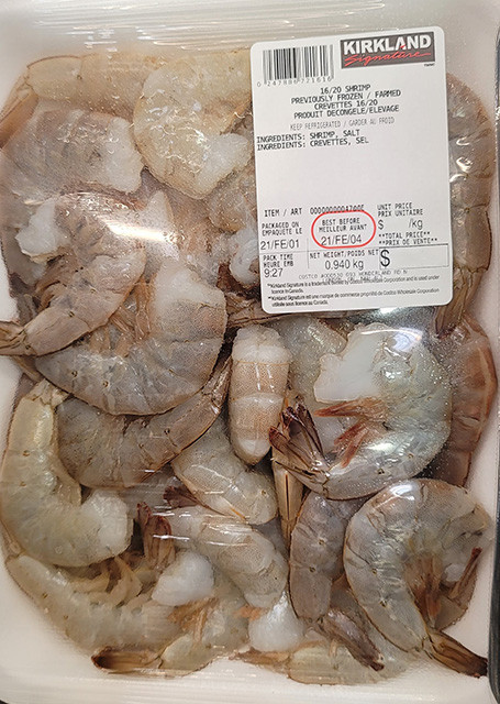 16 / 20 shrimp ave.0.940 kg
