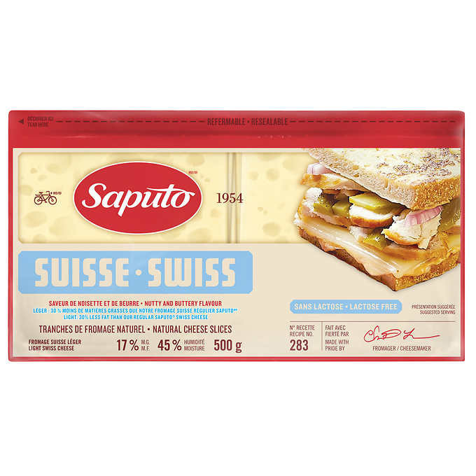 Saputo light swiss cheese 500 g