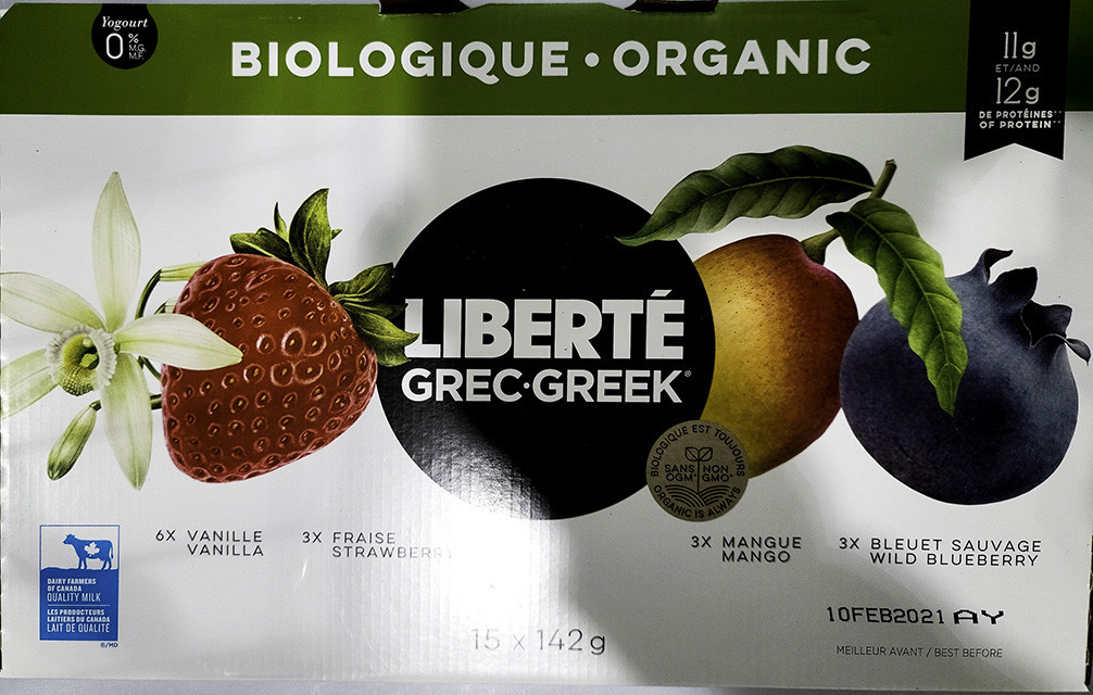 Liberté ·organic greek yogurt 0%