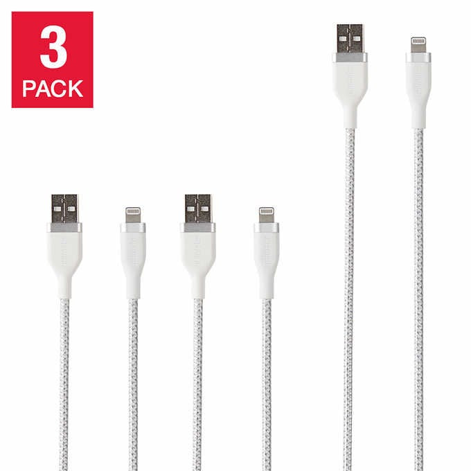 Ubio labs usb-a to lightning cable for apple devices, 3-pack