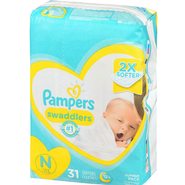 Pampersswaddlers newborn diapers size n 31 coun