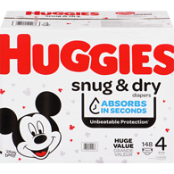Huggiessnug & dry diapers, size 4, 148 ct