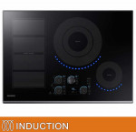 Samsung 30 in. black stainless-steel induction cooktop with virtual flame technology