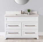 Vango hampton collection 48 in. white vanity with quartz countertop