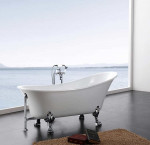 Appollo hibana 69 in. clawfoot bathtub and faucet set