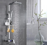 Thermostatic digital display shower faucet