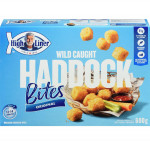 High linerbrded haddock bites, original, uncooked