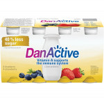 Danonedanone danactive yogurt probiotic drink, strawberry/blueberry flavour, 93ml (pack of 8)8x93.0ml