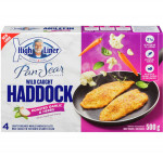 High linerbrded haddock bites, roasted garlic & herb