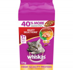 Whiskasdry cat food mty selections with rl chicken, bag2.0kg