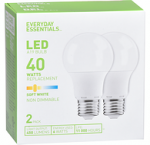 Everyday essentialslight bulbs, a19 40w led soft white2x1.0 