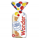 Wonder6 pack english muffin brkfast sandwich bun, white