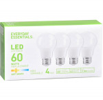 Everyday essentialslight bulbs, a19 60w led soft white4x1.0 