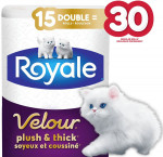 Royalevelour, plush & thick toilet paper, 15 double equal 30 rolls, 142 bath tissues per roll15.0 