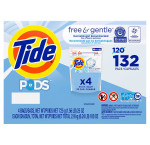 Tide pods free & gentle liquid laundry detergent pacs, 132-count