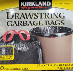 Kirkland signature drawstring garbage bags 90 ct