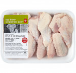 Whole split chicken wings, tray pack (avg. 0.52)