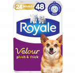 Royalevelour, plush & thick toilet paper, 24 double equal 48 rolls, 142 bath tissues per roll24.0 