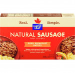 Fully cooked natural pork breakfast sausage  