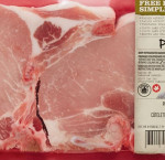 Free from bone in pork center chop, tray pack