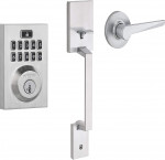 Weiser smartcode 10 contemporary keyless entry deadbolt with amador x tristan door handle set