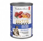 President's choiceextra mty dog food, beef cuts & bacon624g