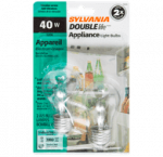 Sylvaniaa15 double life appliance 40w light bulbs, clear2.0 ea