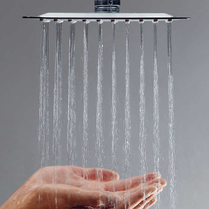 Akuaplus elite pressure balance shower post with rainfall shower head