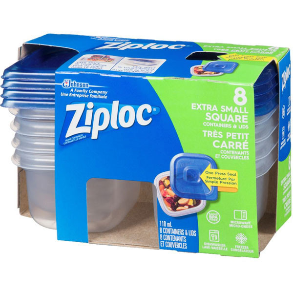 Ziplocfood containers, square extra sma