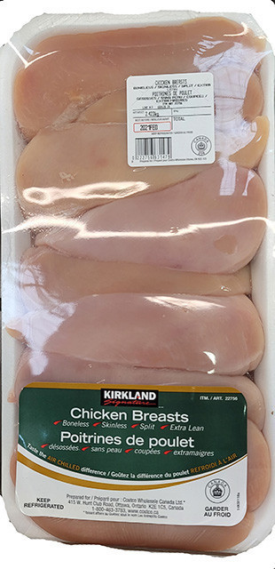 Chicken breast, boneless skinless, air cooled  avg. 2.423 kg