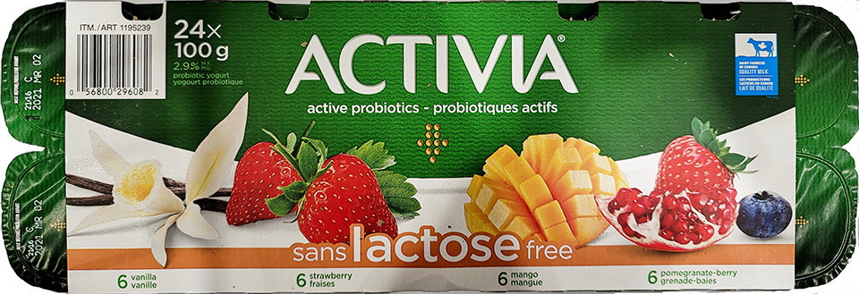Danone activia lactose free 24 x 100 g