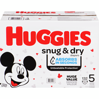 Huggiessnug & dry diapers, size 5, 132 ct