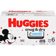 Huggiessnug & dry diapers, size 6, 104 ct